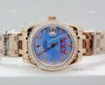 Replica Rolex Masterpiece Datejust Rose Gold Watches Blue Dial